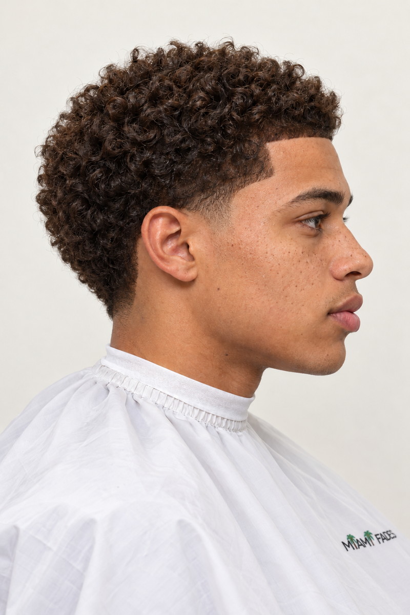 Taper fade haircut, side profile